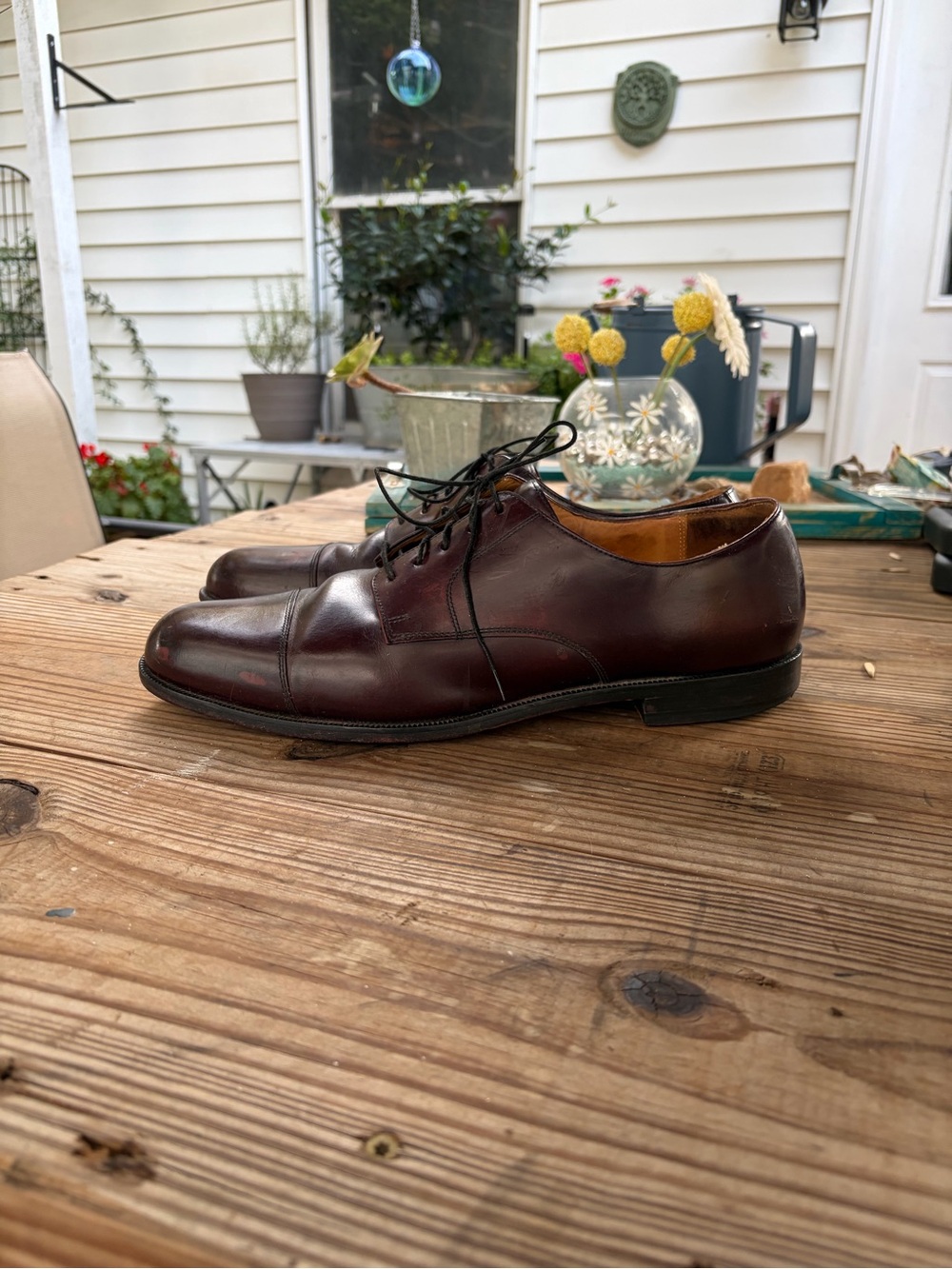 Cole Haan Men’s 13D Burgundy Oxblood Leather Cap Toe Derby Dress Shoes